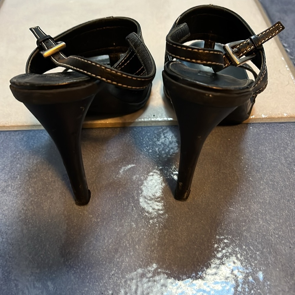 Black Prada high heeled sandals - Picture 3 of 3